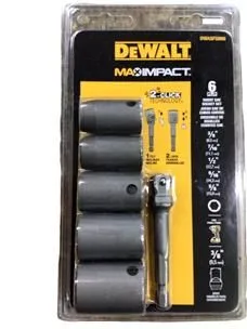 Max Impact 3/8 Inch Dr Carbon Steel Socket Set 6pc with 1/4 Inch Adapter product image